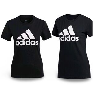 Adidas Women’s Amplifier Tee Black Logo Graphic T-Shirt Size L | Athletic Casual